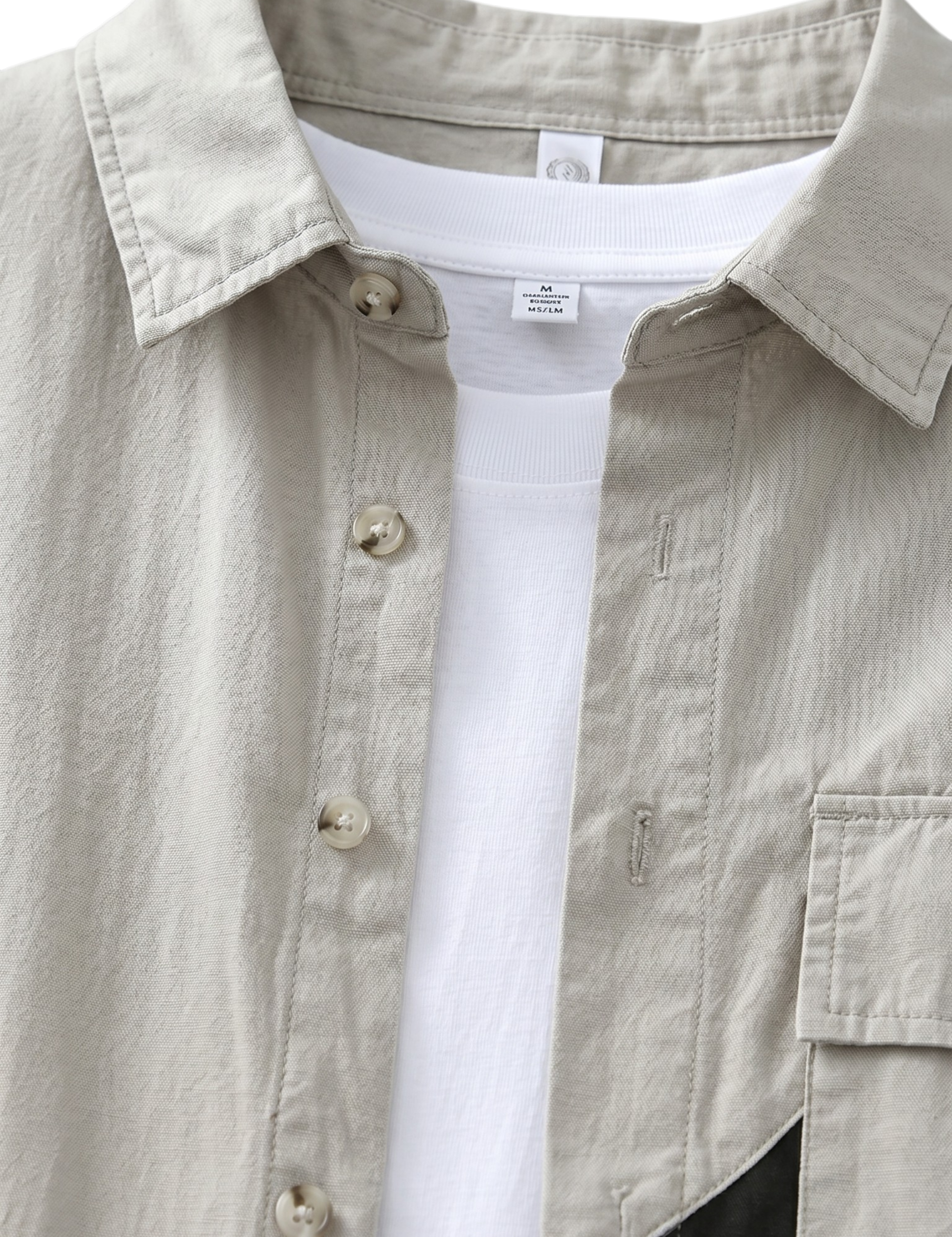 Axis - Charcoal ivory men’s contrast short sleeve buttoned shirt, top collar detail