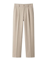 Beige dress pants on a white background