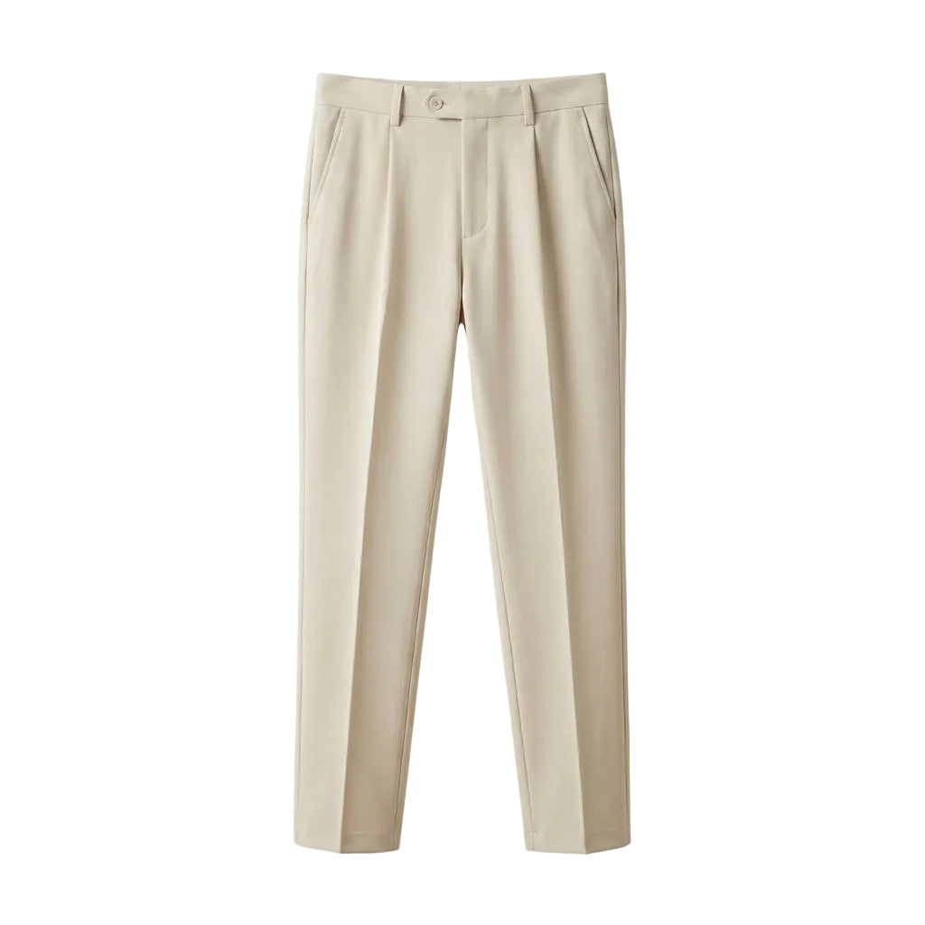 Beige pants on a light gray background