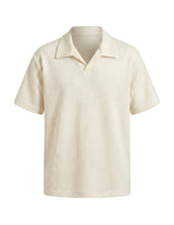Beige polo shirt on a white background