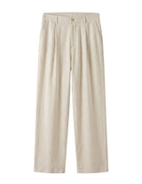 Beige wide-leg pants on a white background