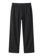Black men’s relaxed waist pocketed trousers with belt loops