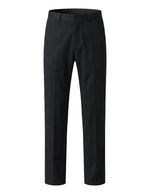 Black men’s straight fit pocketed trousers with tailored waistband
