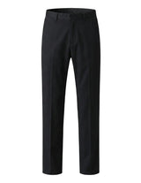 Black men’s straight fit pocketed trousers with tailored waistband