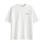 Black oversized short-sleeve T-shirt with crew neck on a white background.