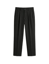 Black pants on a light gray background
