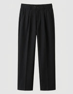 Black pants on a light gray background