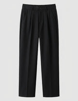 Black pants on a light gray background