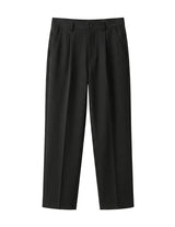 Black pants on a light gray background