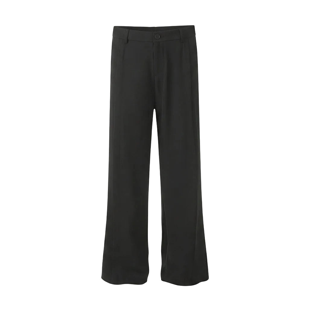 Black pants on a light gray background