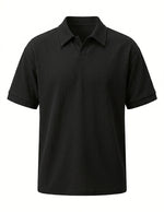 Black polo shirt on a white background