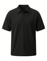 Black polo shirt on a white background