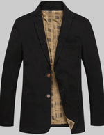 Bolzano men's plaid-lined cotton blazer in black