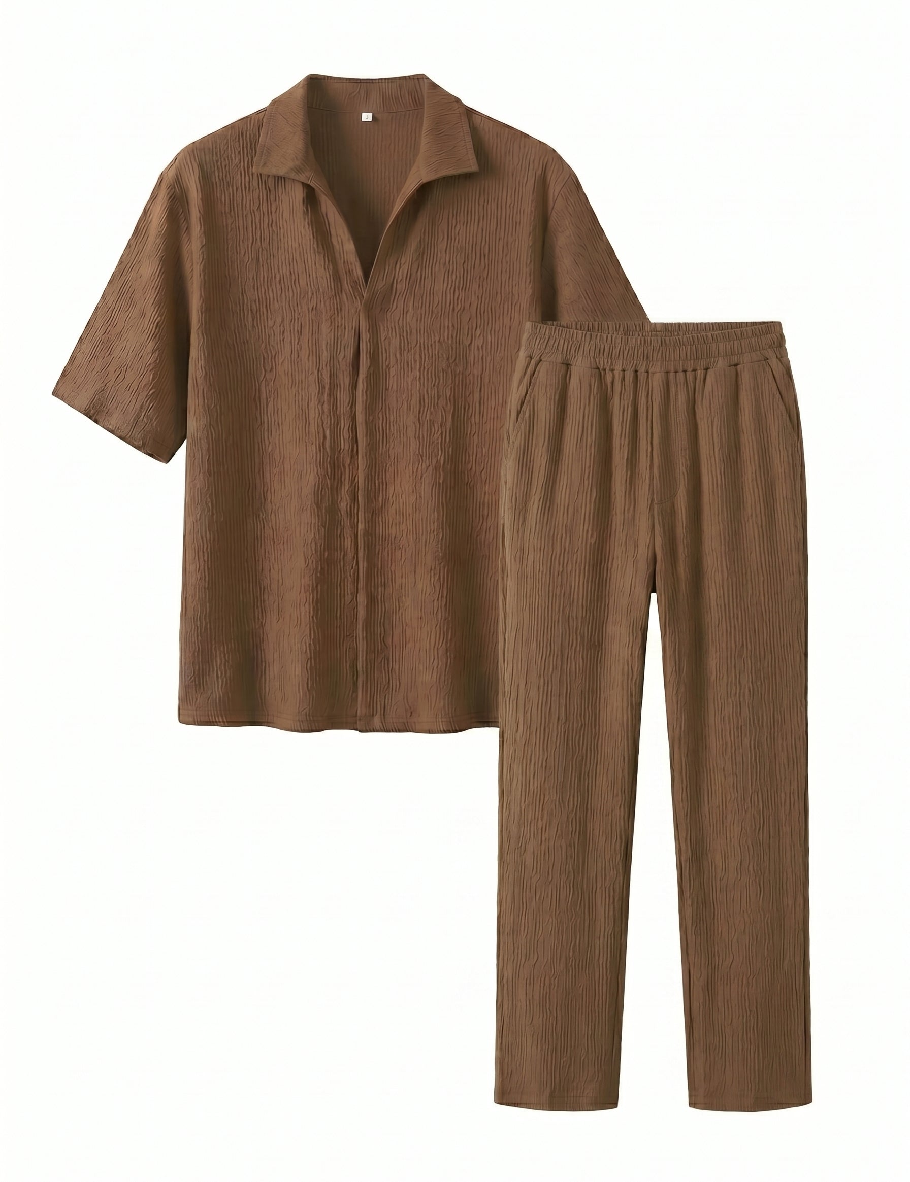 Brown pajama set on a white background