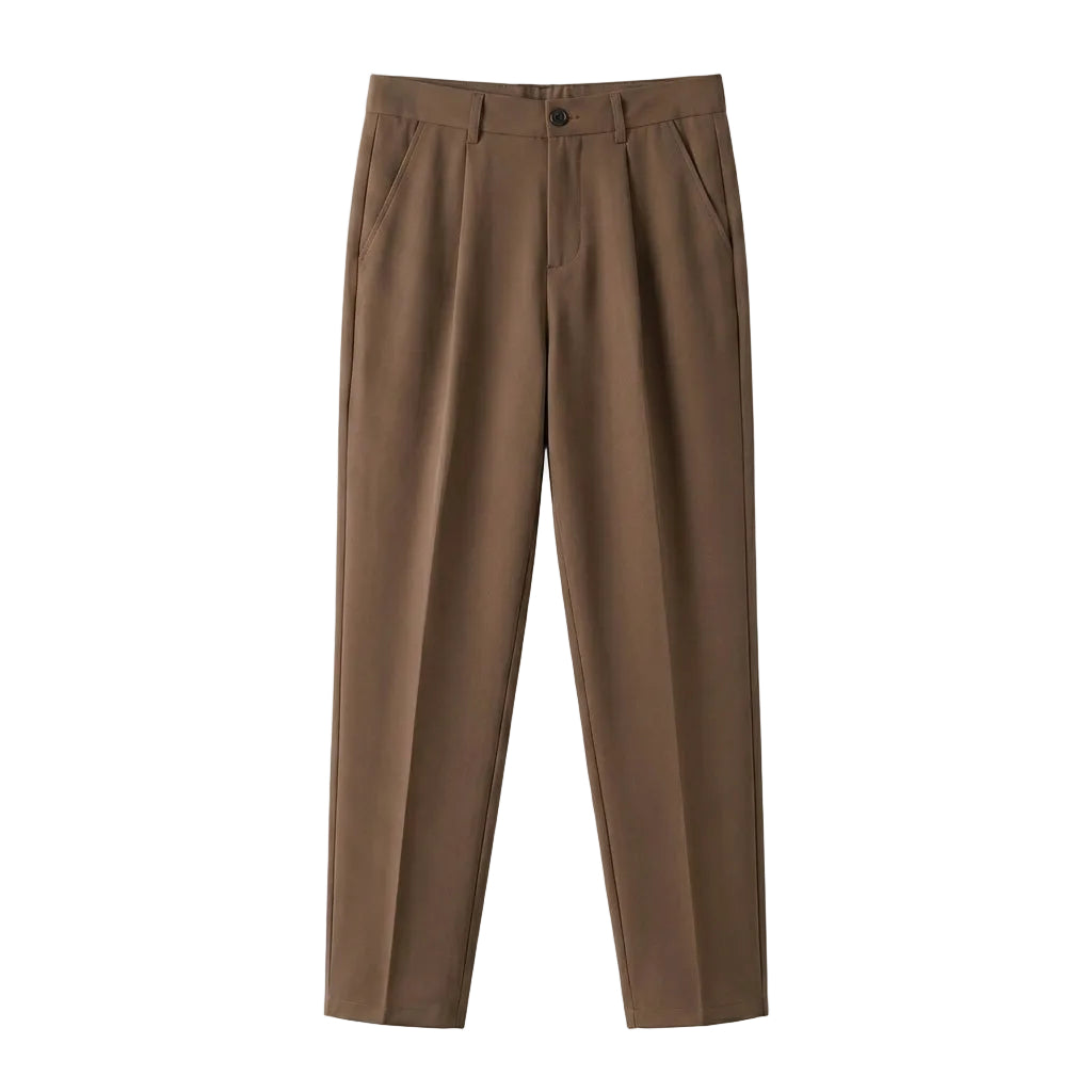 Brown pants on a light gray background