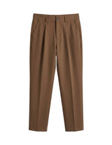 Brown pants on a light gray background