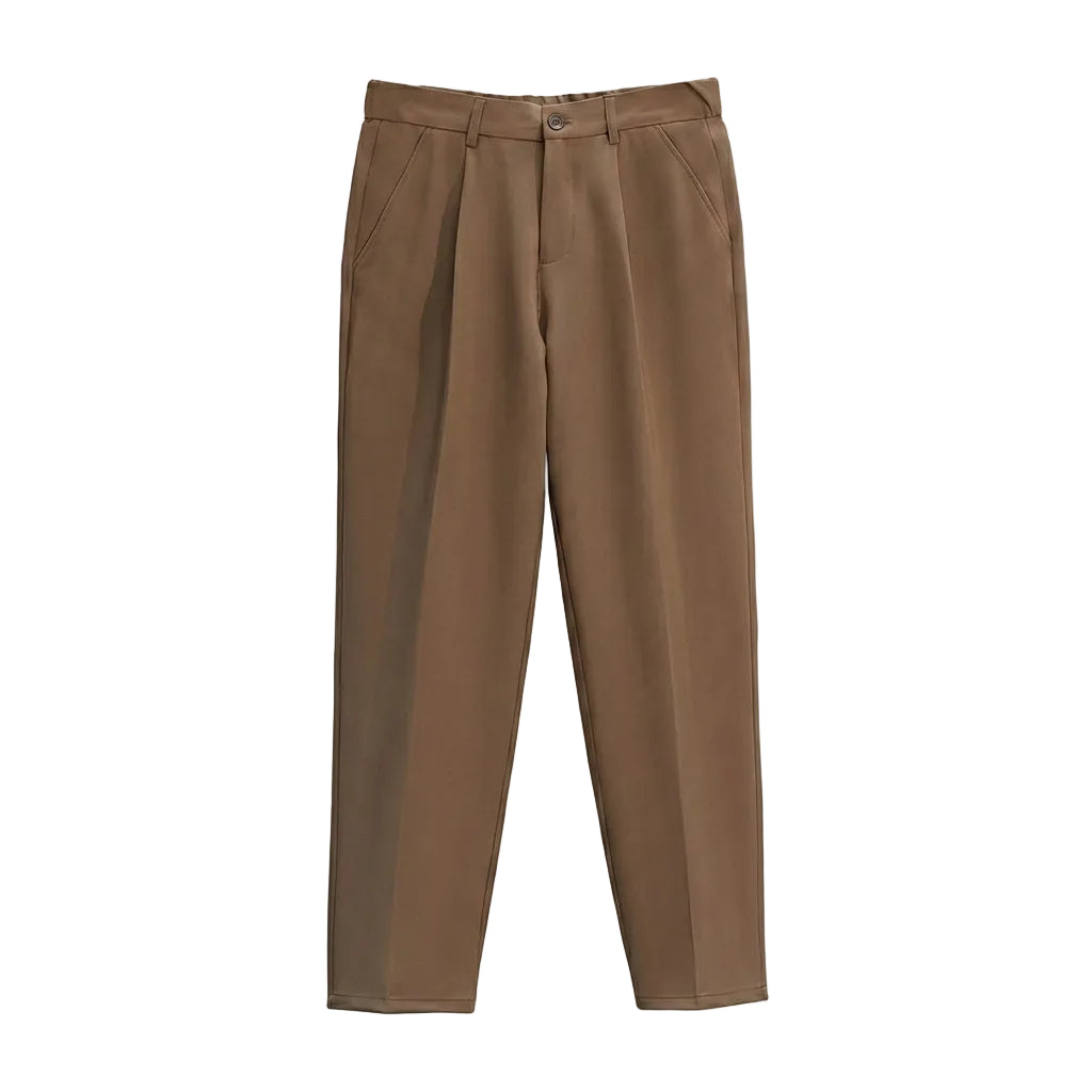 Brown pants on a light gray background