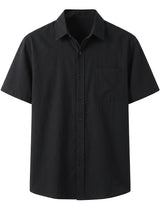 Cala - Black men’s oversized buttoned summer shirt