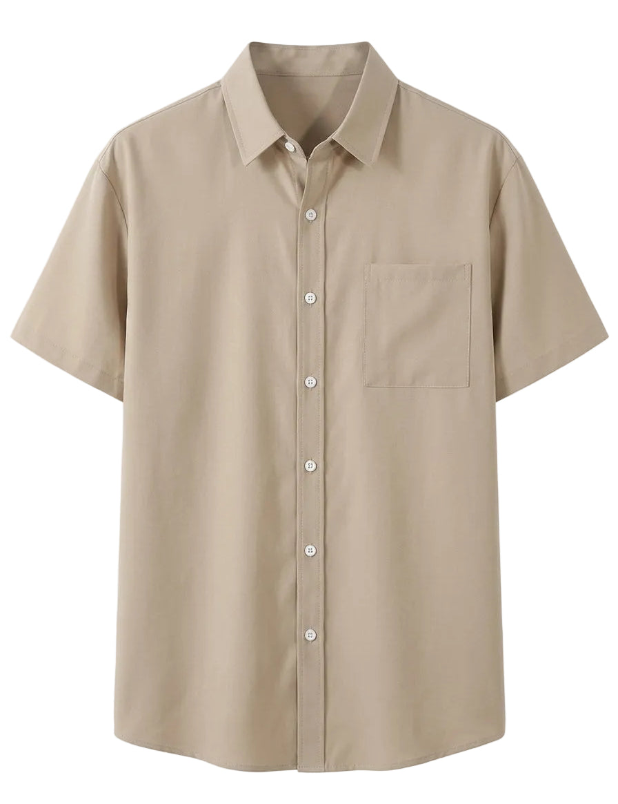 Cala - Khaki men’s oversized buttoned summer shirt