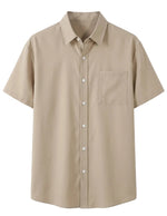 Cala - Khaki men’s oversized buttoned summer shirt