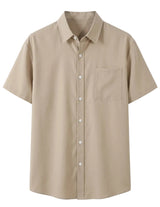 Cala - Khaki men’s oversized buttoned summer shirt