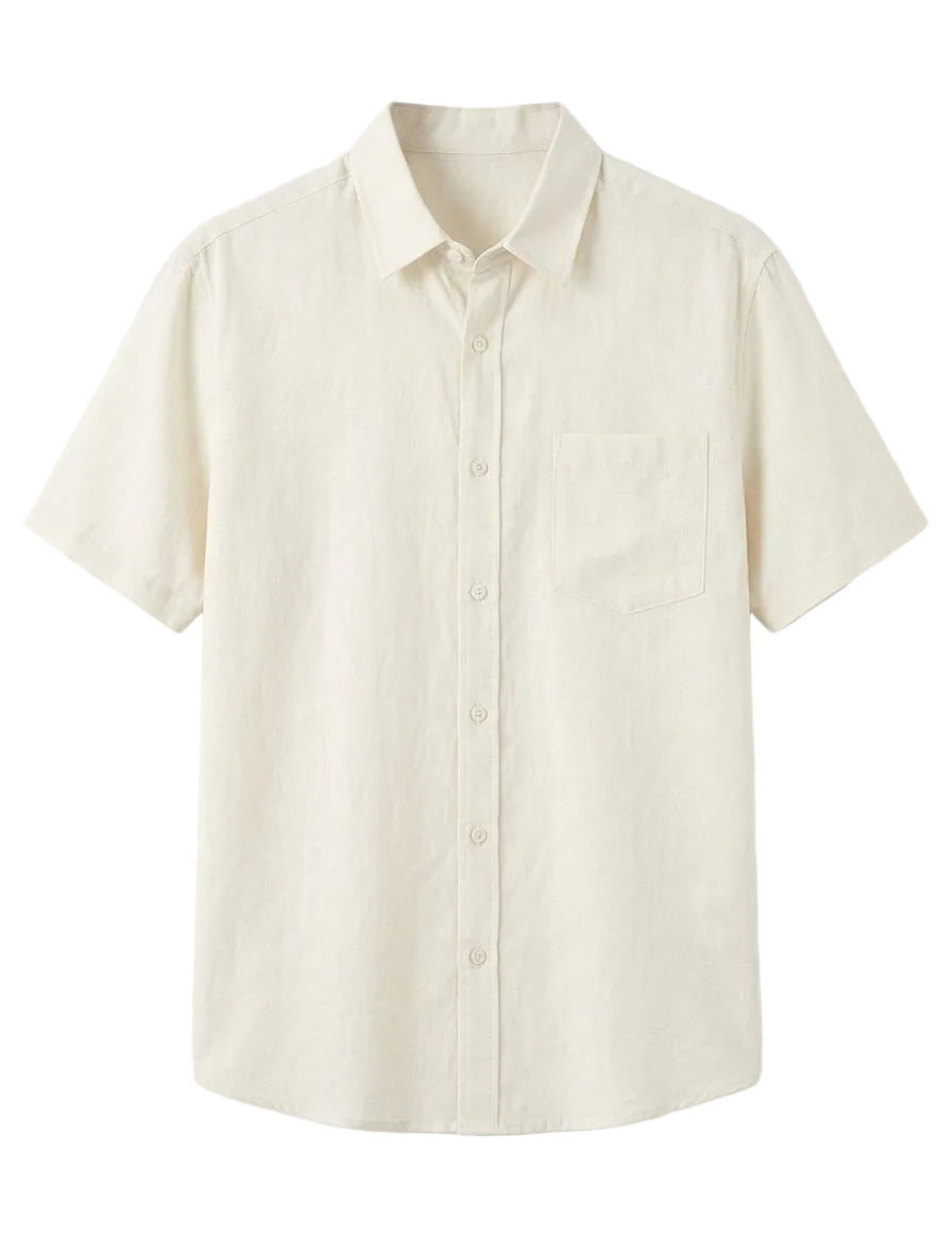 Cala - Soft cream men’s oversized buttoned summer shirt