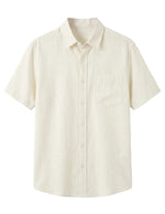 Cala - Soft cream men’s oversized buttoned summer shirt