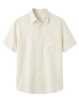 Cala - Soft cream men’s oversized buttoned summer shirt