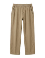 Camel men’s straight-leg trousers with button closure and side pockets