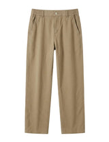 Camel men’s straight-leg trousers with button closure and side pockets