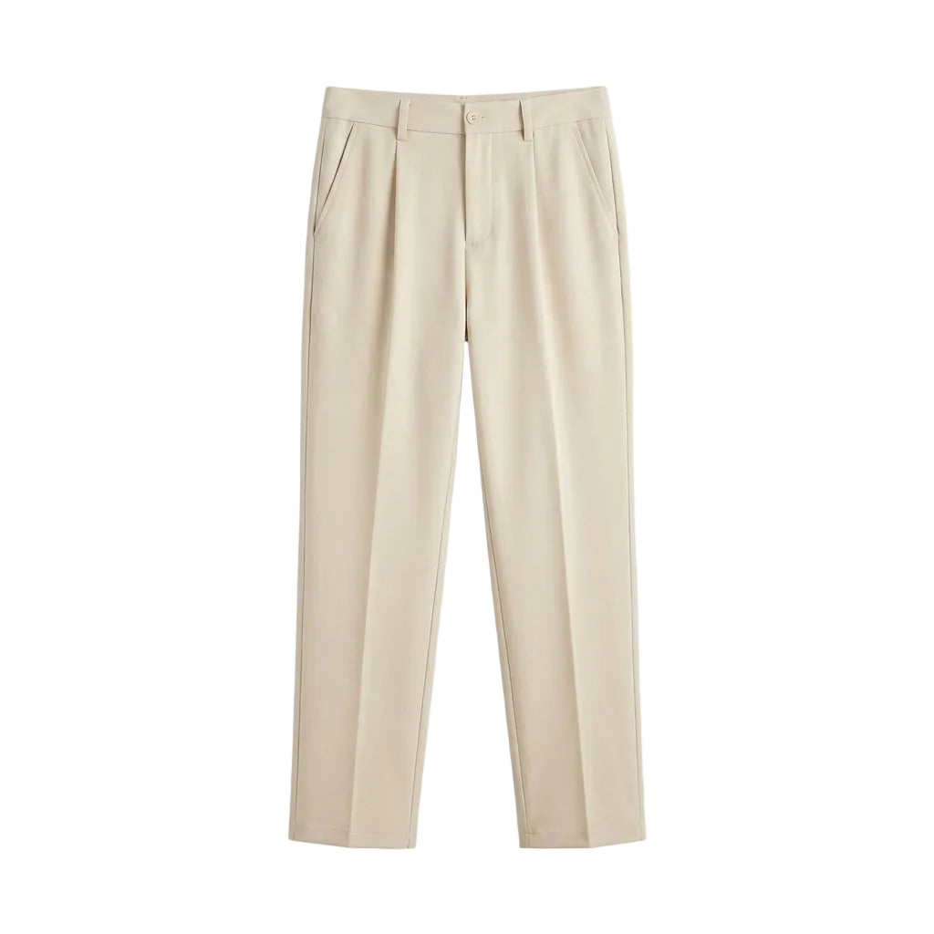 Celeste - Beige pants on a light gray background