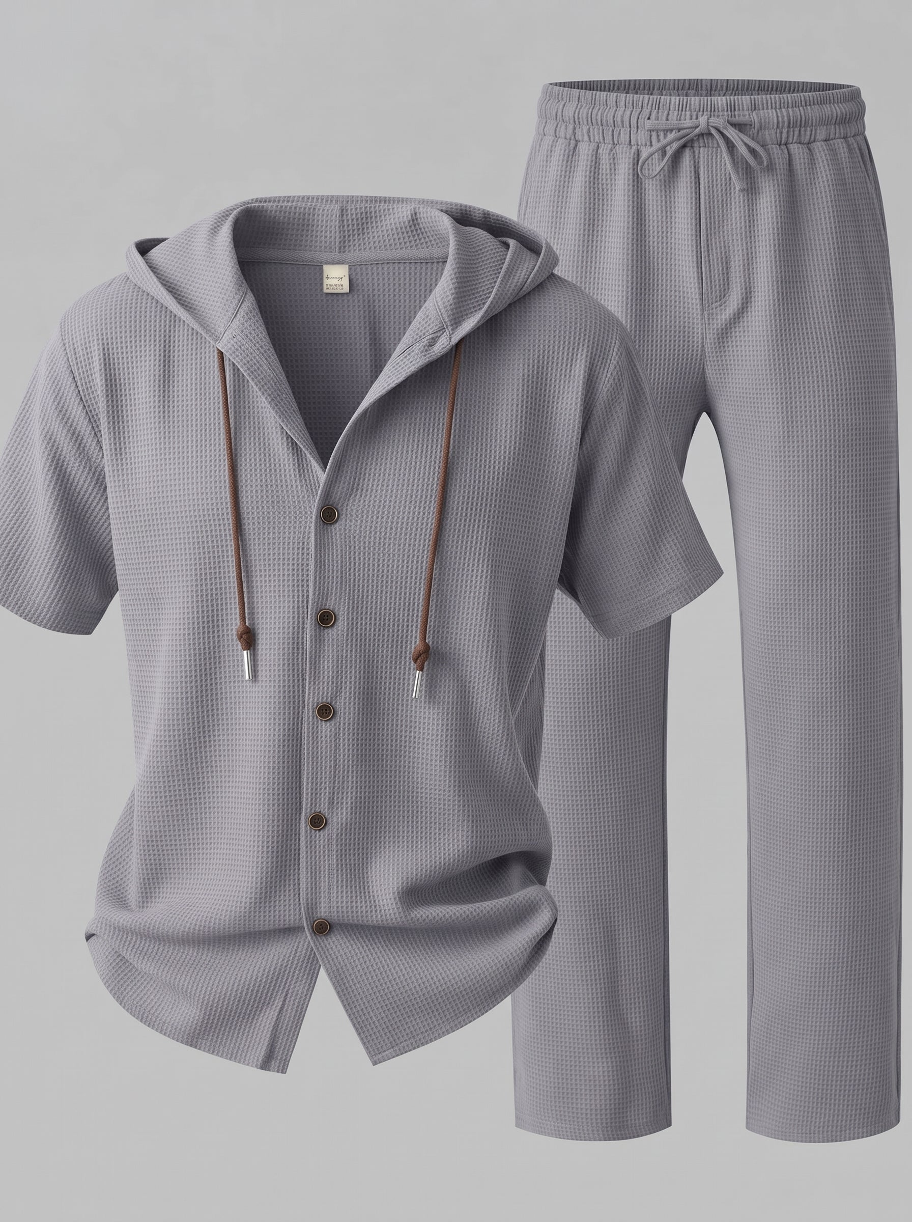 Merate Men's Linen Hooded Top and Trousers Set