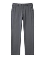 Dark gray tailored dress pants with straight legs on a white background.