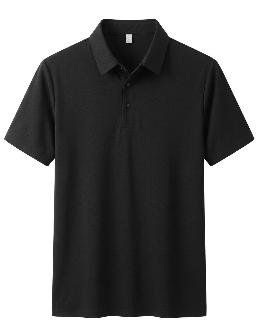 Dusty blue men’s buttoned short sleeve polo
