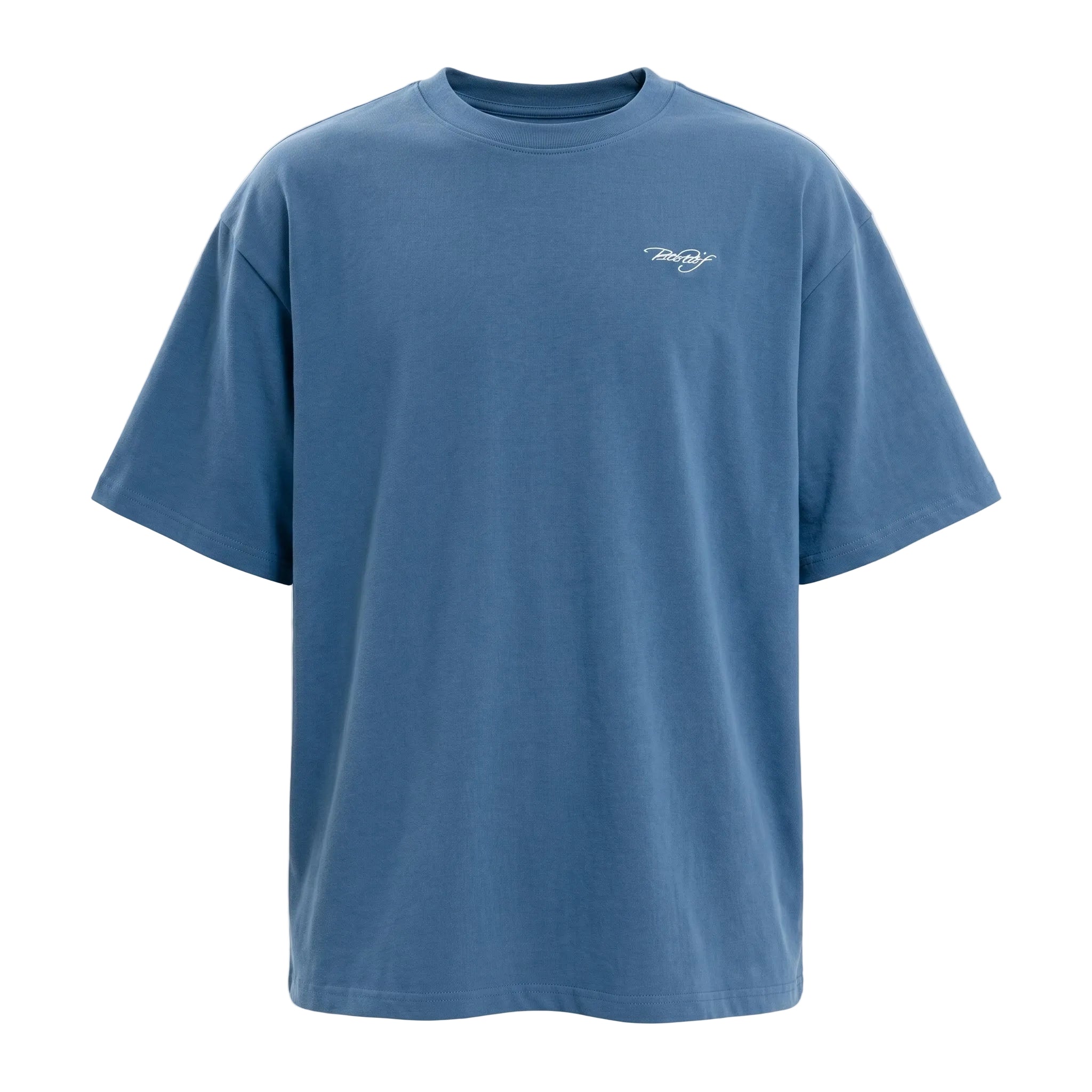 Dusty blue men’s relaxed cotton short sleeve T-shirt