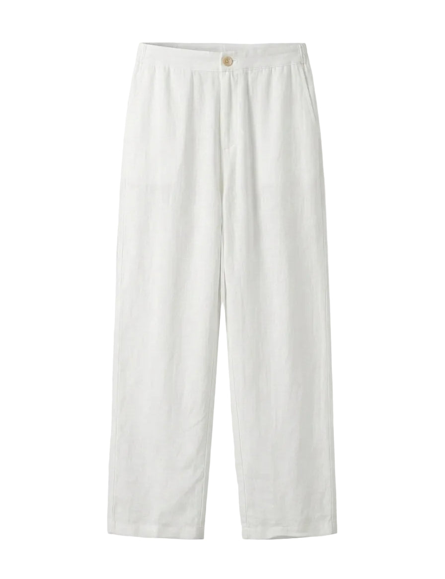 White pants on a light gray background