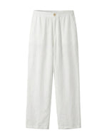 White pants on a light gray background