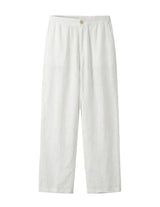 White pants on a light gray background