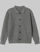 Gray textured button-up shirt on a white background