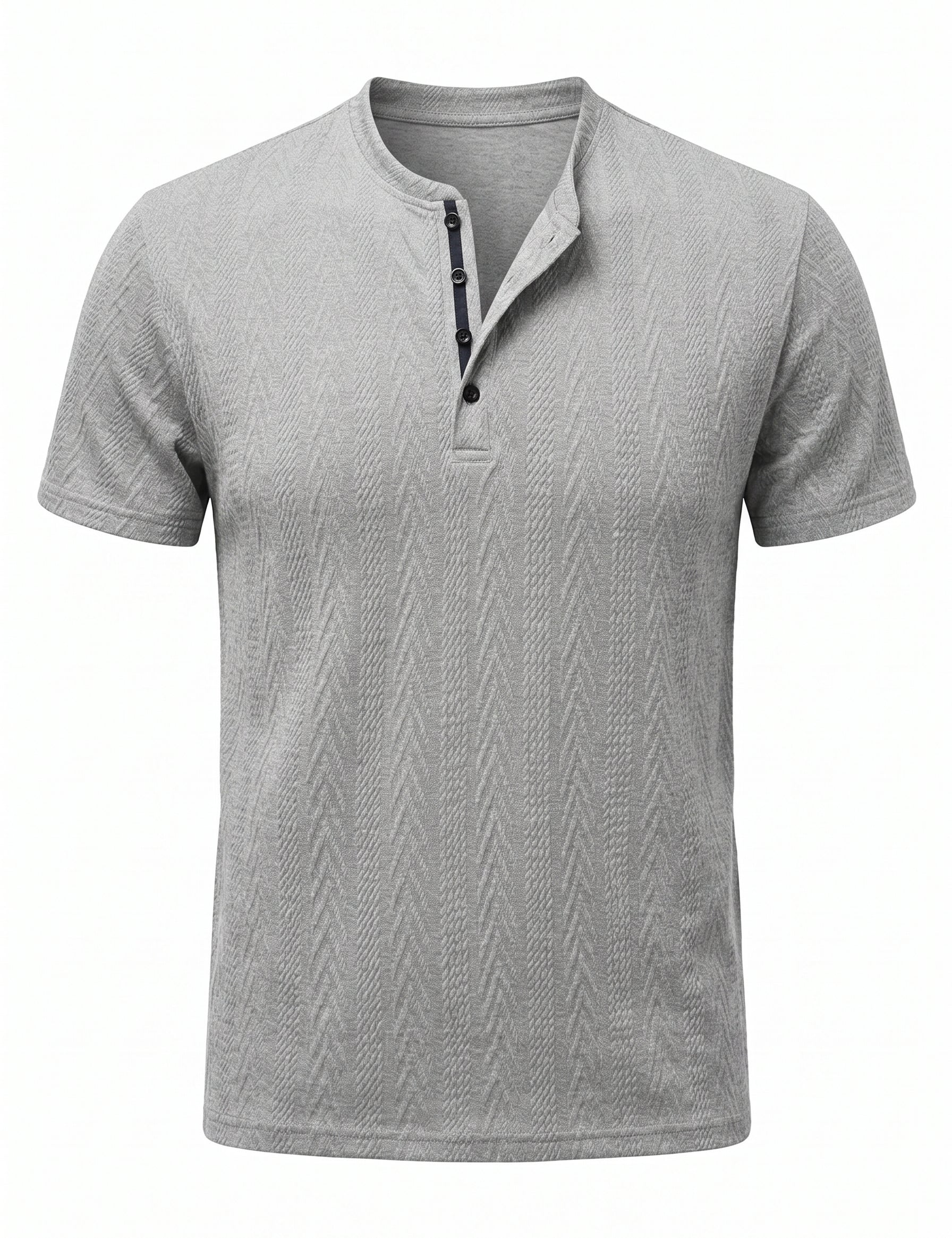 Gray textured short-sleeve shirt on a white background