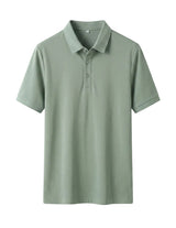 Green polo shirt on a white background