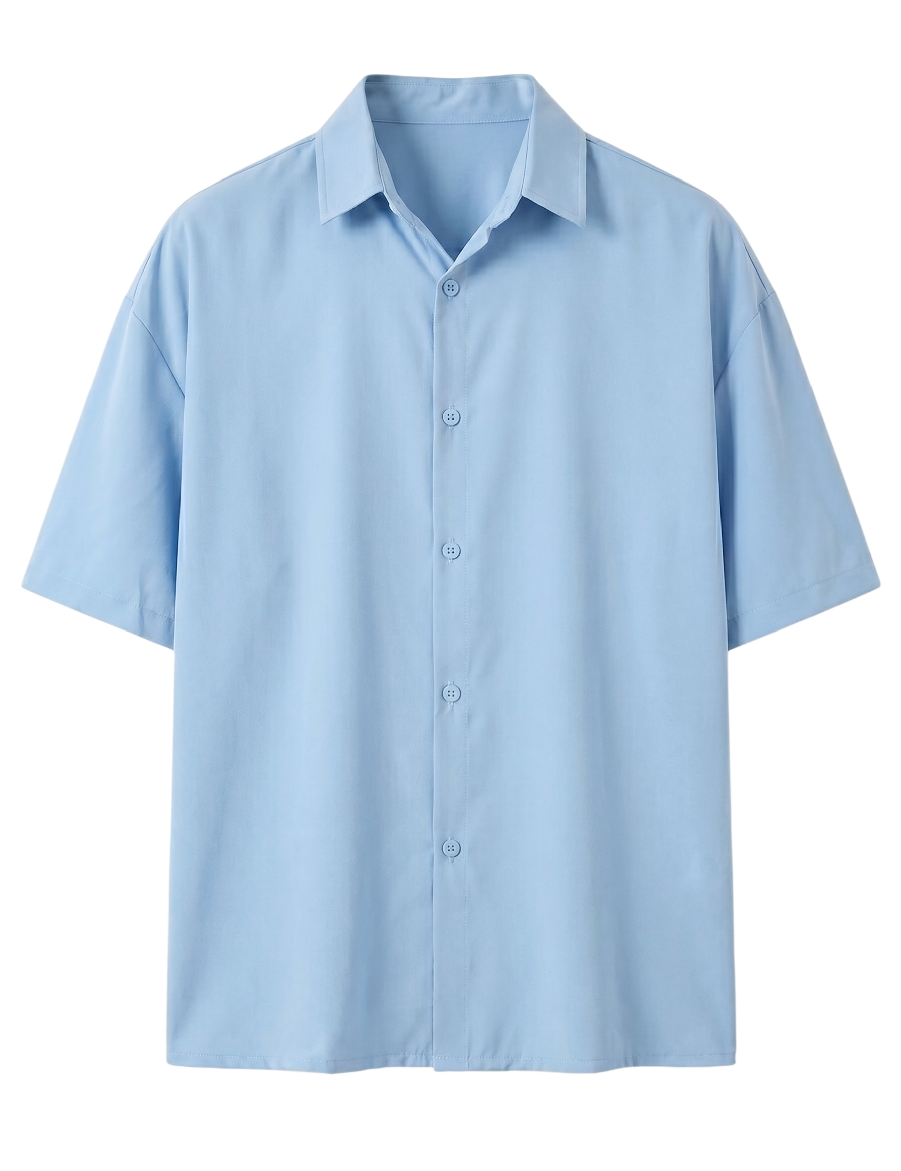 Light blue button-up shirt on a white background