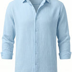 Light blue men’s lightweight collared summer shirt

