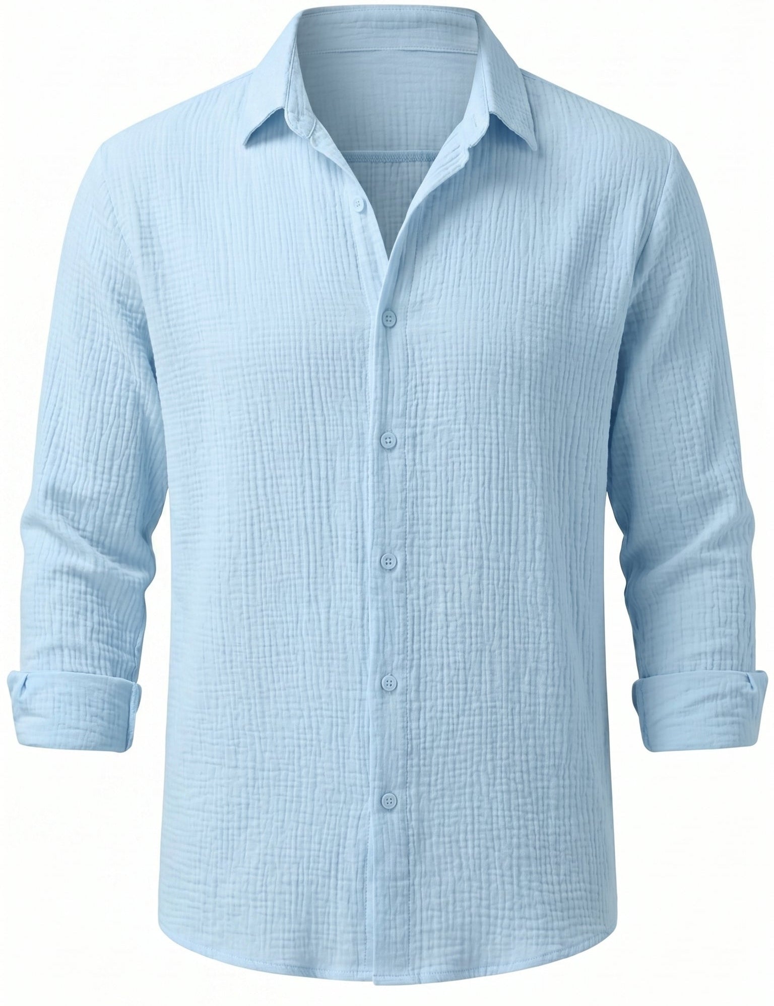 Light blue men’s lightweight collared summer shirt
