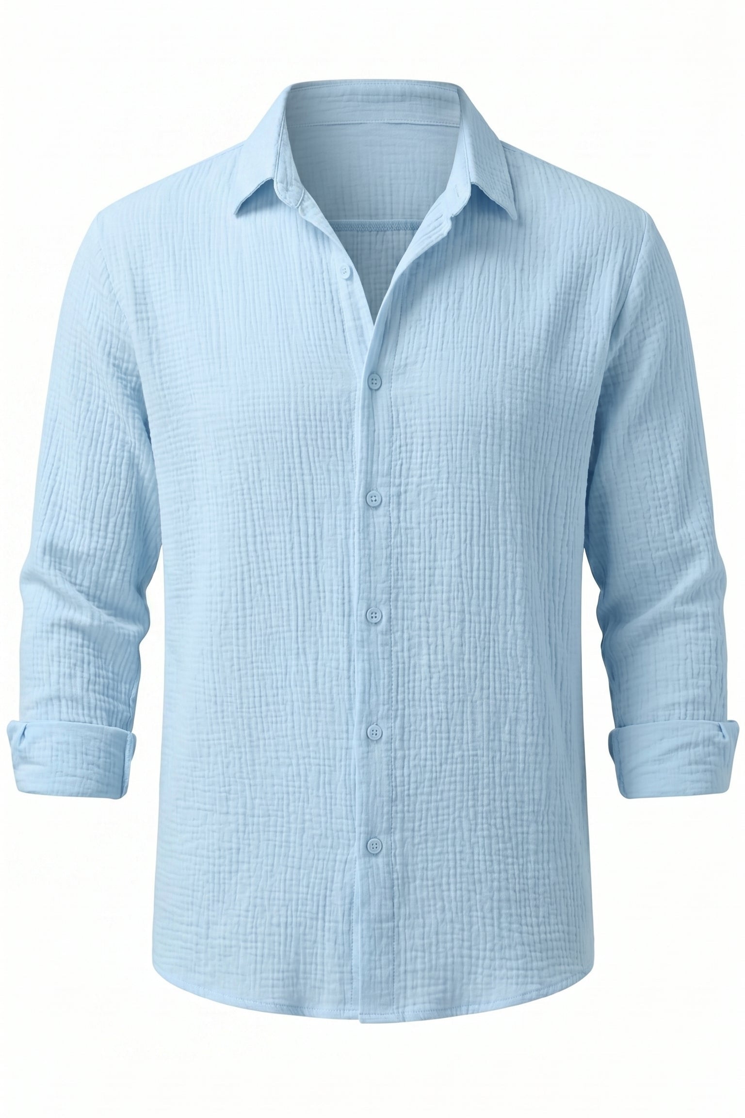 Light blue men’s lightweight collared summer shirt
