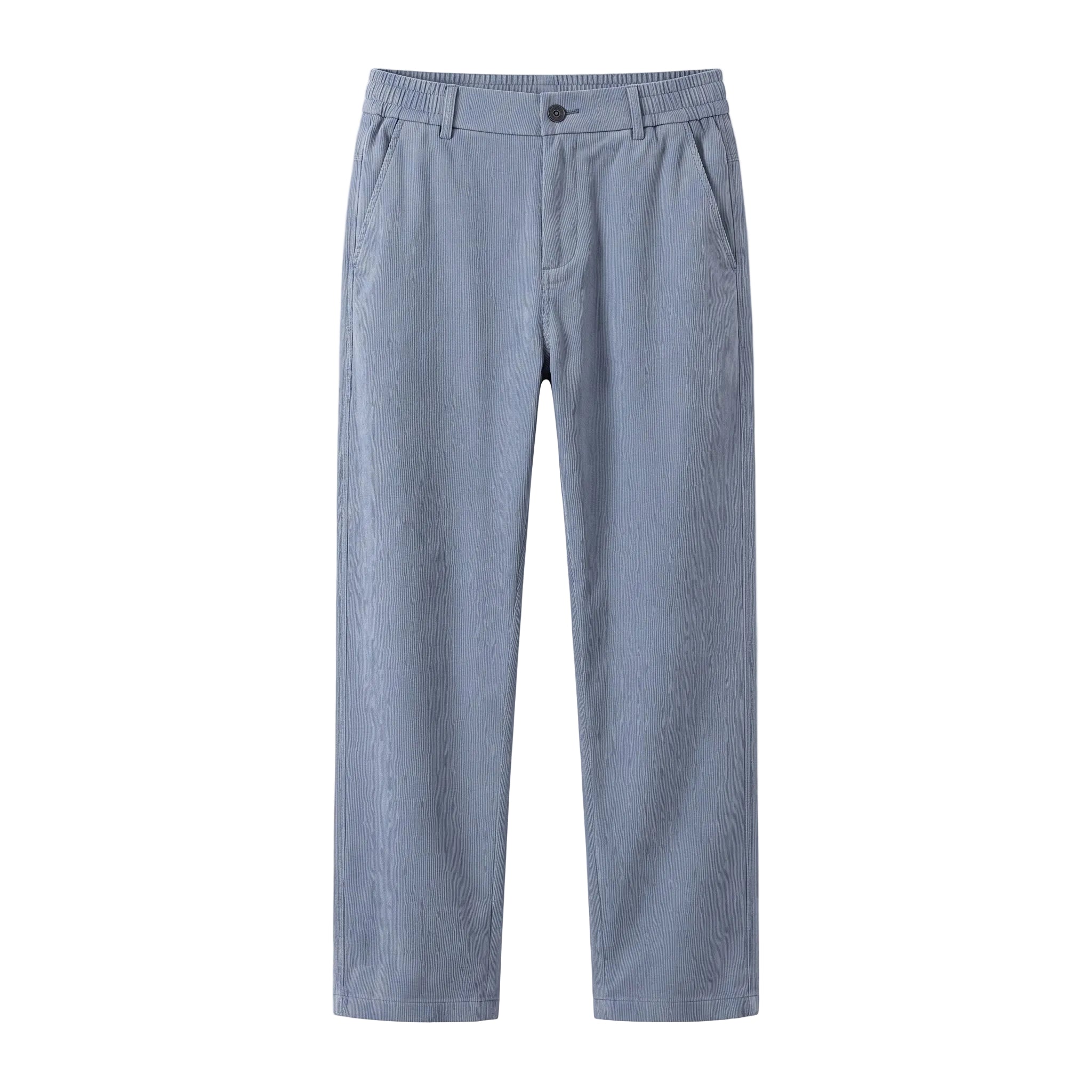 Light blue men’s relaxed waist trousers with clean straight fit product