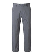 Medium gray men’s stretch trousers with button waistband