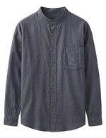 Milo - Charcoal gray men’s cotton-blend band collar shirt