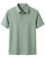 Green polo shirt on a white background