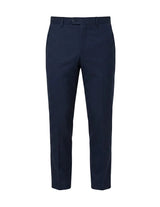 Navy men’s pocketed tailored trousers with clean straight fit product